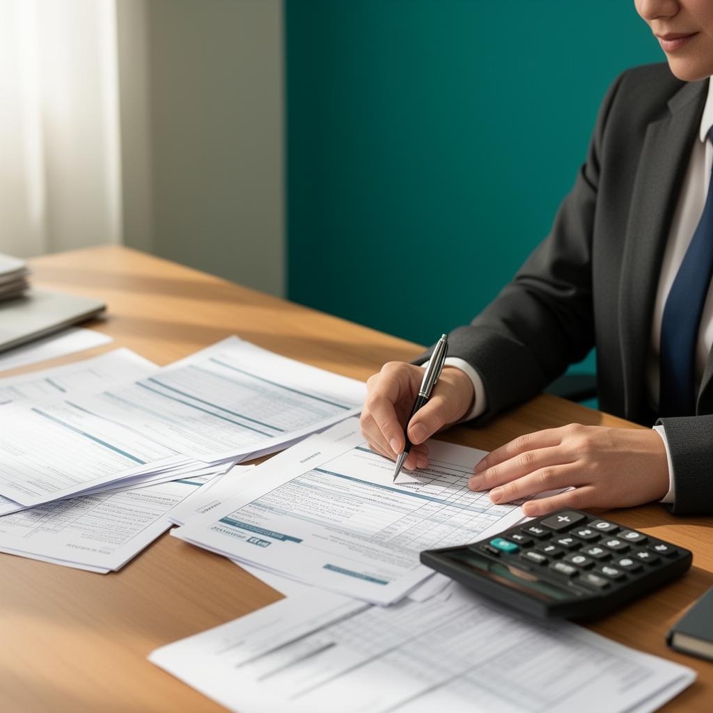 Accountant reviewing tax forms